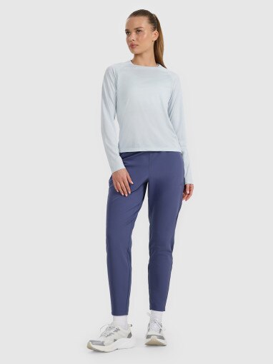 Damski longsleeve do biegania 4F 4FWAW25TFLOF415 - niebieski