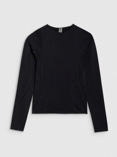 4F Damski longsleeve do jogi 4F 4FWSS25TFLOF403  czarny Czarny