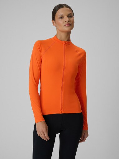 Obrazek dla: 4F Damski longsleeve kolarski 4F 4FWSS26TFLOF490 pomarańczowy Pomarańczowy