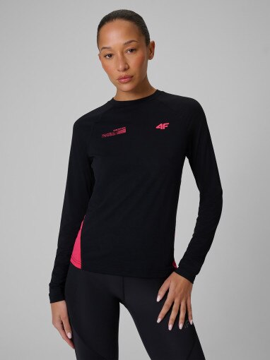 Obrazek dla: 4F Damski longsleeve trekkingowy 4F 4FRSS26TFLOF624 czarny Czarny