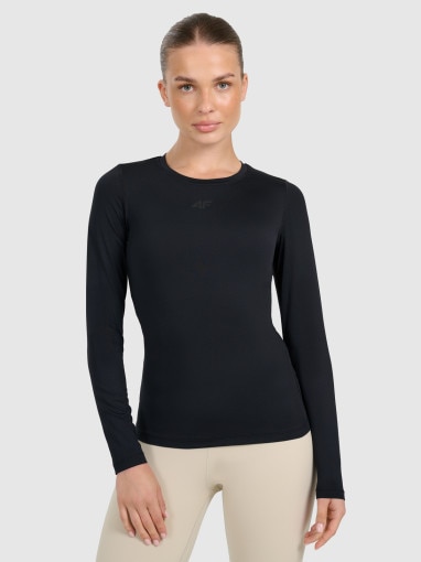 4F Damski longsleeve treningowy 4F 4FWMM00TFLOF505  czarny Czarny