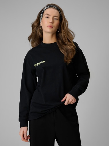 Obrazek dla: 4F Damski longsleeve z nadrukiem 4F 4FRSS26TSWSF2834  czarny Czarny