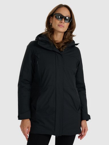 4F Damski płaszcz przejściowy 4F 4FWAW25TTJAF0786 czarny Czarny