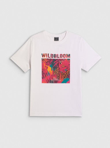 Obrazek dla: 4F Damski tshirt  z nadrukiem 4F 4FRSS26TTSHF4514  biały Biały