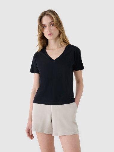 4F Damski tshirt basic 4F4FWSS25TTSHF1992  czarny Czarny