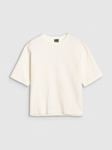 4F Damski tshirt basic 4F 4FRSS25TTSHF2651  biały Biały