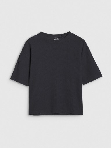 4F Damski tshirt basic 4F 4FRSS25TTSHF2651  czarny Czarny