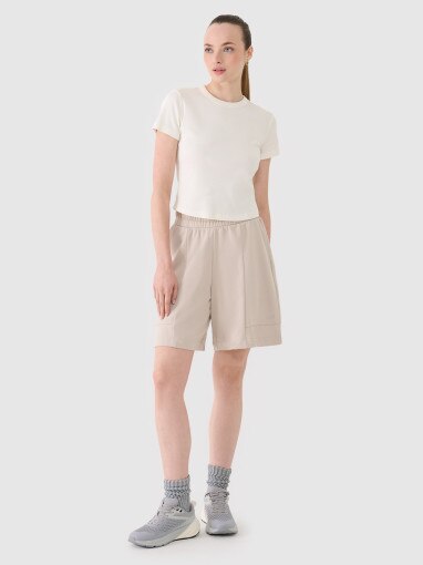 Damski t-shirt basic 4F 4FRSS25TTSHF2696 - biały