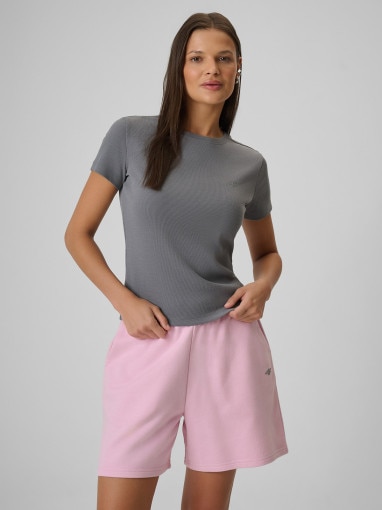  4F Damski tshirt basic 4F 4FRSS26TTSHF3629  szary Szary