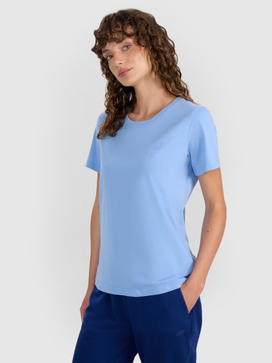4F Damski tshirt basic 4F 4FWMM00TTSHF2356  niebieski Niebieski