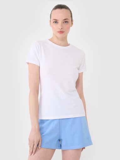 4F Damski tshirt basic 4F 4FWMM00TTSHF2673  biały Biały