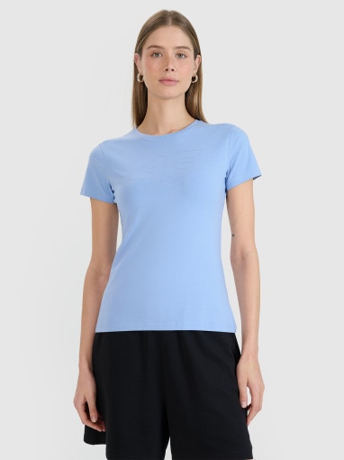 4F Damski tshirt basic 4F 4FWMM00TTSHF2674  niebieski Niebieski
