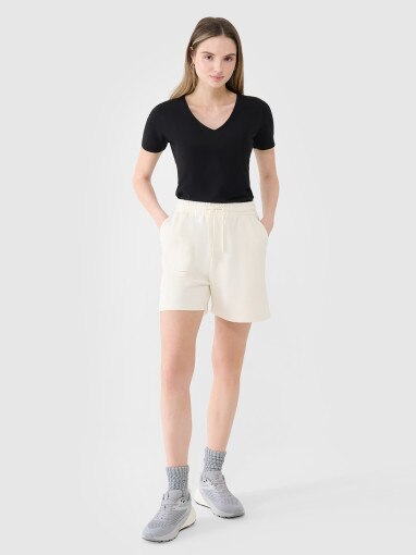 Damski t-shirt basic 4F 4FWSS25TTSHF1990 - czarny