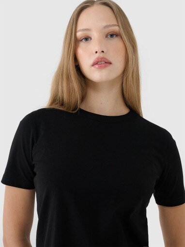 Damski t-shirt basic 4F 4FWSS25TTSHF1991 - czarny