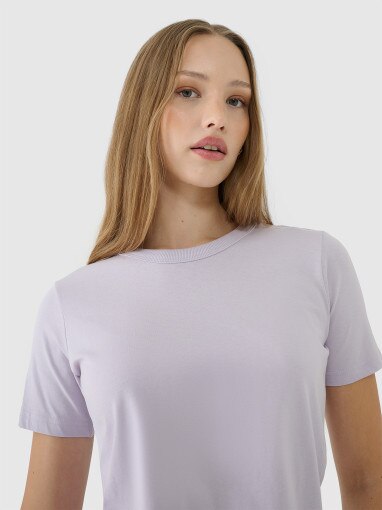 Damski t-shirt basic 4F 4FWSS25TTSHF1991 - fioletowy