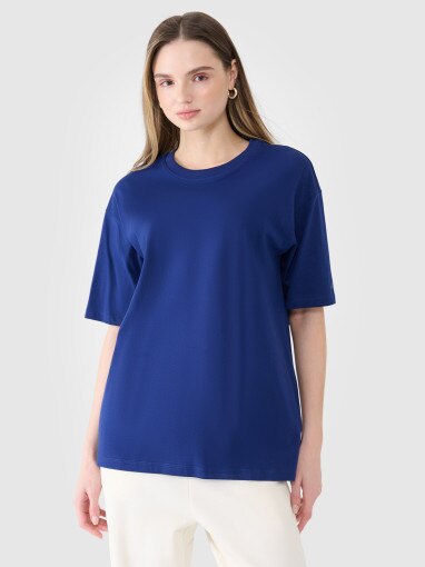 4F Damski tshirt oversize 4F 4FRSS25TTSHF2694  granatowy Granatowy