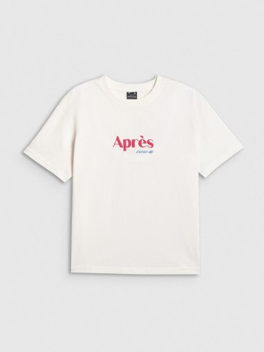  4F Damski tshirt z nadrukiem 4F 4FRAW25TTSHF3410  beżowy Beżowy