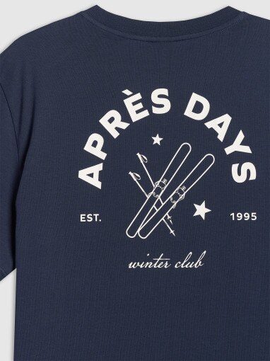 Damski t-shirt z nadrukiem 4F 4FRAW25TTSHF3411 - granatowy