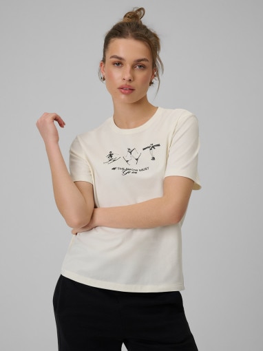 Obrazek dla: 4F Damski tshirt z nadrukiem 4F 4FRSS26TTSHF3447  kremowy Kremowy