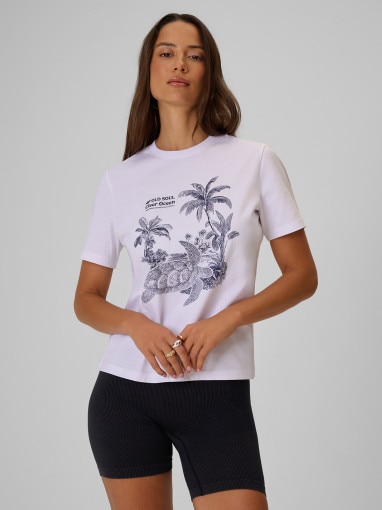 Obrazek dla: 4F Damski tshirt z nadrukiem 4F 4FRSS26TTSHF4020  biały Biały