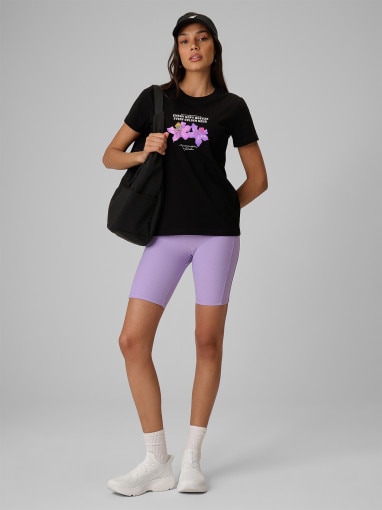 Damski t-shirt z nadrukiem 4F 4FRSS26TTSHF4028 - czarny
