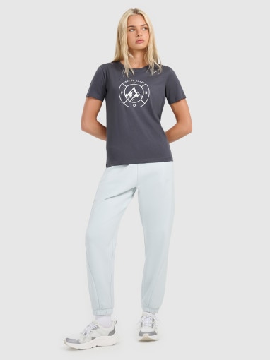 Damski t-shirt z nadrukiem 4F 4FWAW25TTSHF3118 - szary