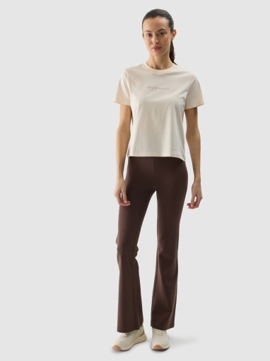 4F Damski tshirt z nadrukiem 4F 4FWSS24TTSHF1354  żółty żółty