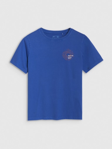 4F Damski tshirt z nadrukiem 4F 4FWSS25TTSHF1988  niebieski Niebieski