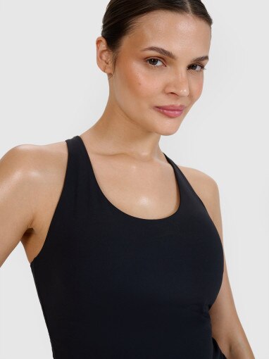 Damski top do jogi 4F 4FWSS25TFSLF428 - czarny