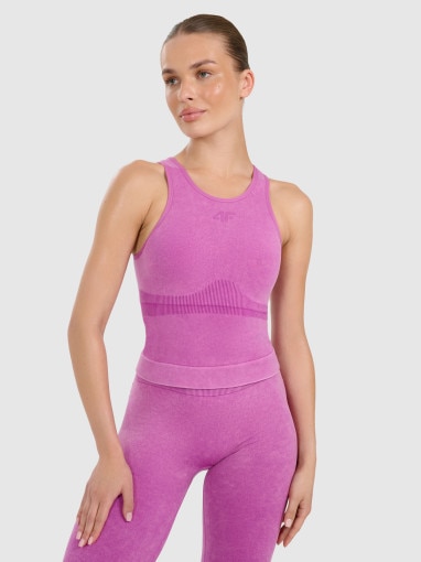 4F Damski top do jogi i pilatesu 4f 4FWAW25TFSLF578 różowy Różowy
