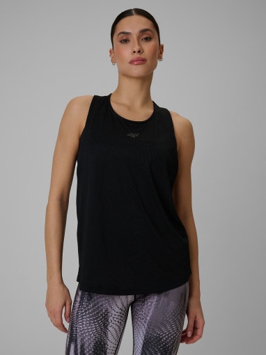  4F Damski top treningowy 4F 4FWSS26TFSLF743  czarny Czarny