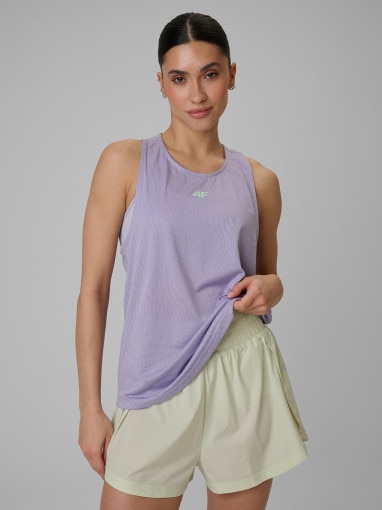  4F Damski top treningowy 4F 4FWSS26TFSLF743  fioletowy Fioletowy