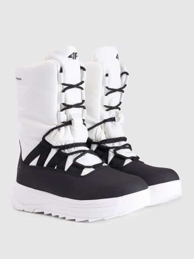 Damskie buty zimowe śniegowce INUA 4F 4FRAW25FSBSF041 - białe