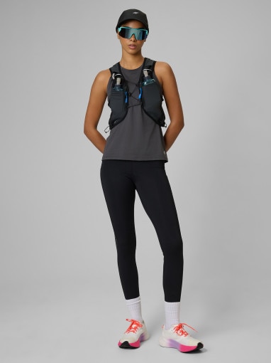  4F Damskie legginsy do biegania 4F 4FWSS26TFTIF396  czarne Czarny