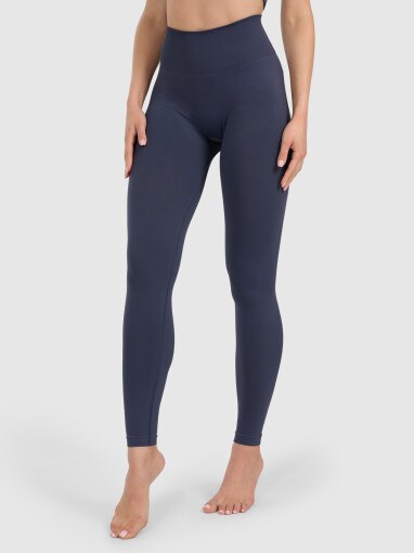 Damskie legginsy do jogi i pilatesu 4F 4FRAW25TFTIF451 - granatowe