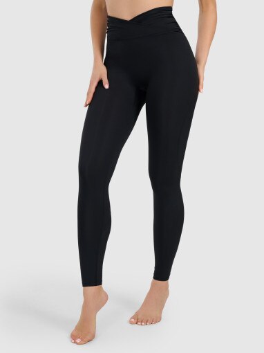 Damskie legginsy do jogi i pilatesu 4F 4FWAW25TFTIF369 - czarne