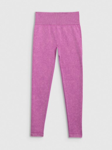  4F Damskie legginsy do jogi i pilatesu 4F 4FWAW25TFTIF407  różowe Różowy