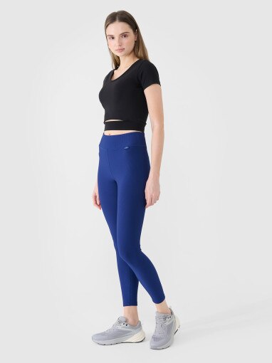 4F Damskie legginsy dzianinowe 4F 4FWSS25TTIGF204  granatowe Granat