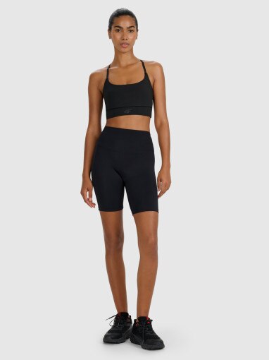 4F Damskie legginsy kolarki treningowe 4F 4FWMM00TFSTF079  czarne Czarny