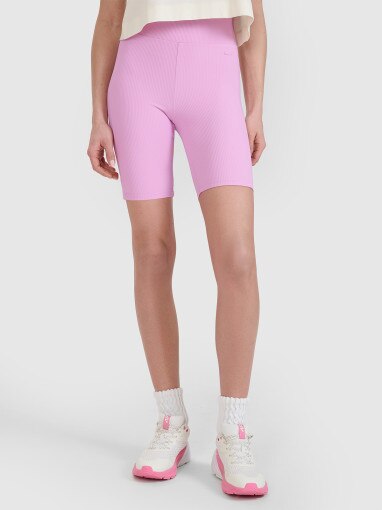 Damskie legginsy krótkie basic 4F 4FRSS25TSTIF020 - różowe