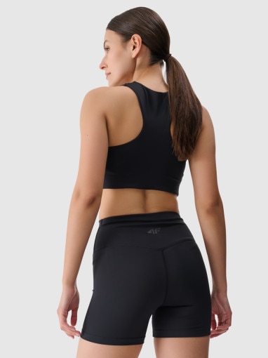 Damskie legginsy krótkie treningowe 4F 4FRSS25TFSTF021 - czarne