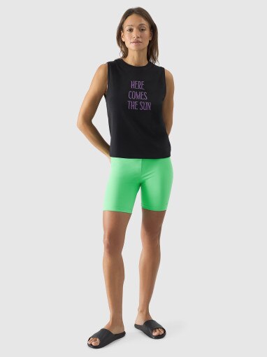 4F Damskie legginsy krótkie 4F 4FWSS24TTIGF151  zielone Zielony