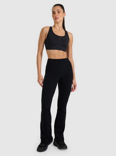  4F Damskie legginsy ocieplane 4F 4FWAW25TTROF1195  czarne Czarny