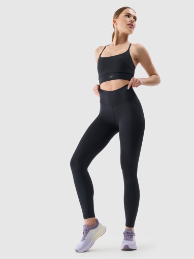 4F Damskie legginsy treningowe 4F 4FRSS25TFTIF307 czarne Czarny