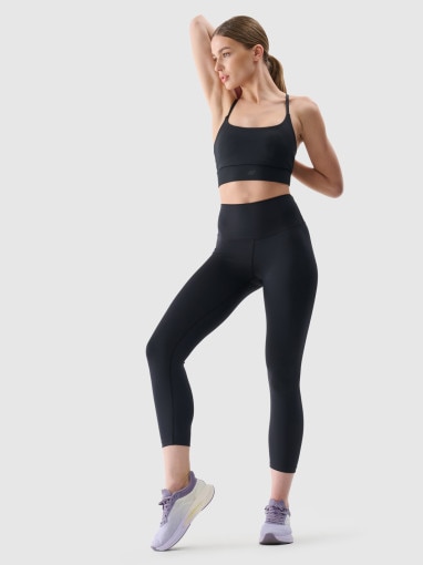 4F Damskie legginsy treningowe 4F 4FRSS25TFTIF308 czarne Czarny