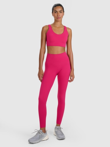  4F Damskie legginsy treningowe 4F 4FWAW25TFTIF358  różowe Różowy