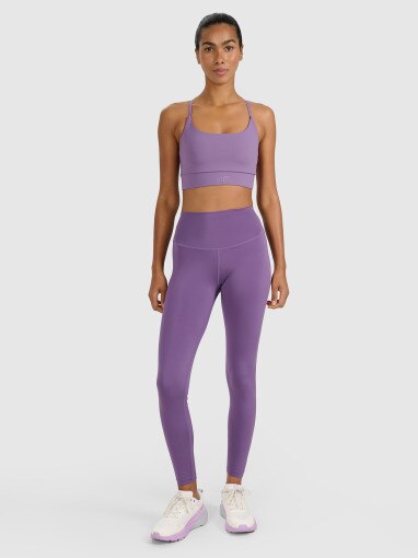 4F Damskie legginsy treningowe 4F 4FWAW25TFTIF360  fioletowe Fioletowy