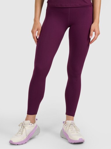 Damskie legginsy treningowe 4F 4FWAW25TFTIF363 - fioletowe