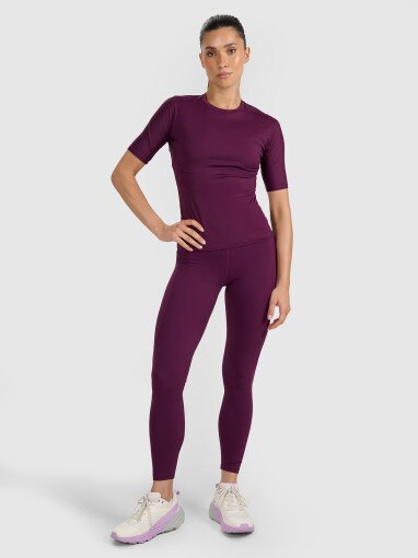 4F Damskie legginsy treningowe 4F 4FWAW25TFTIF363  fioletowe Fioletowy