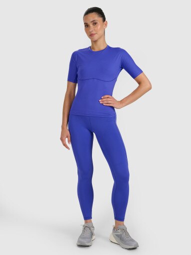 4F Damskie legginsy treningowe 4F 4FWAW25TFTIF363  niebieskie Niebieski